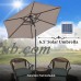 Sunrise Outdoor Patio 6.5' Solar LED Lighted Umbrella Market, 6 Aluminium ribs with Tilt and Crank Parasol Table Sunshade Umbrella (Beige)   570343618
